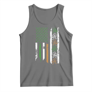Funny Irish American Vintage Shamrock Flag Tank Top TS11 Black Heather Print Your Wear