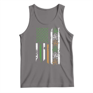 Funny Irish American Vintage Shamrock Flag Tank Top TS11 Deep Heather Print Your Wear