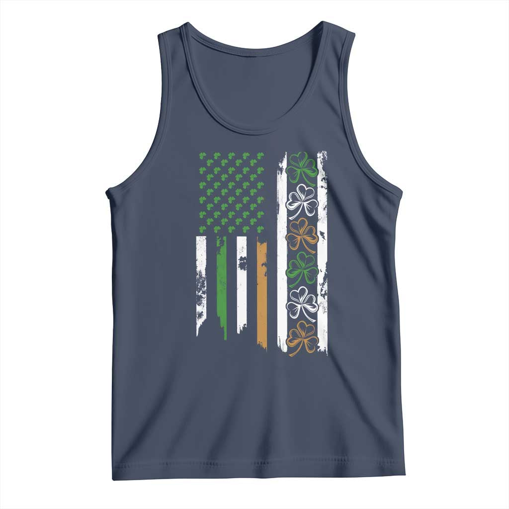 Funny Irish American Vintage Shamrock Flag Tank Top TS11 Navy Print Your Wear