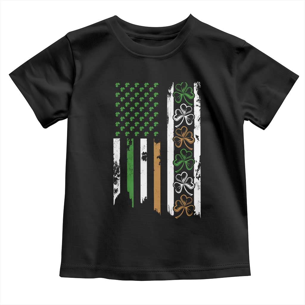 Funny Irish American Vintage Shamrock Flag Toddler T Shirt TS11 Black Print Your Wear