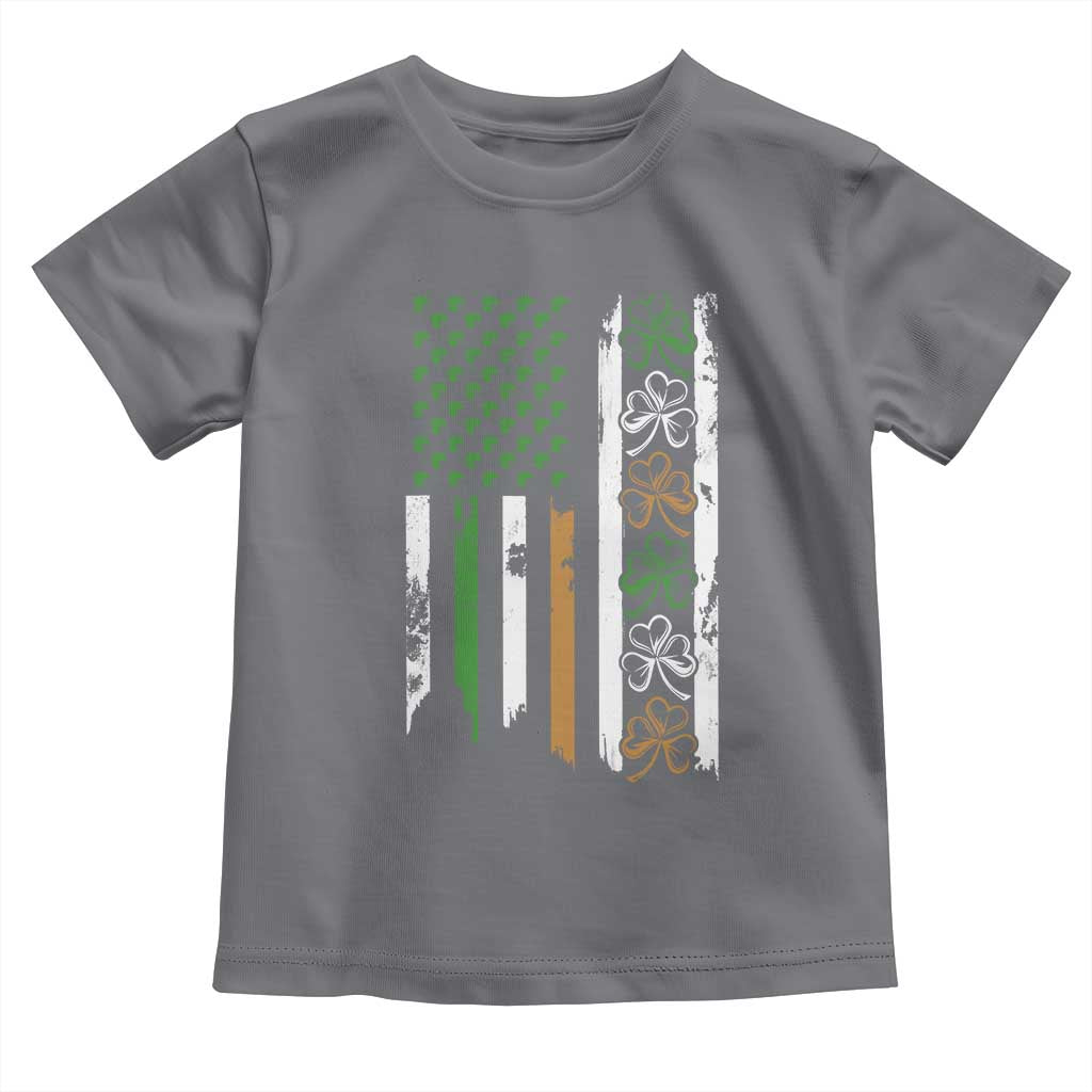 Funny Irish American Vintage Shamrock Flag Toddler T Shirt TS11 Charcoal Print Your Wear