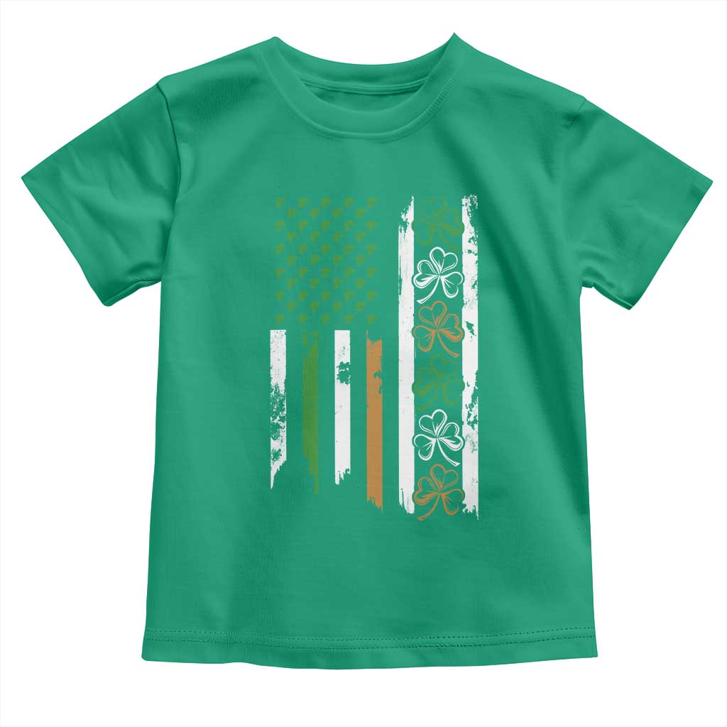Funny Irish American Vintage Shamrock Flag Toddler T Shirt TS11 Irish Green Print Your Wear