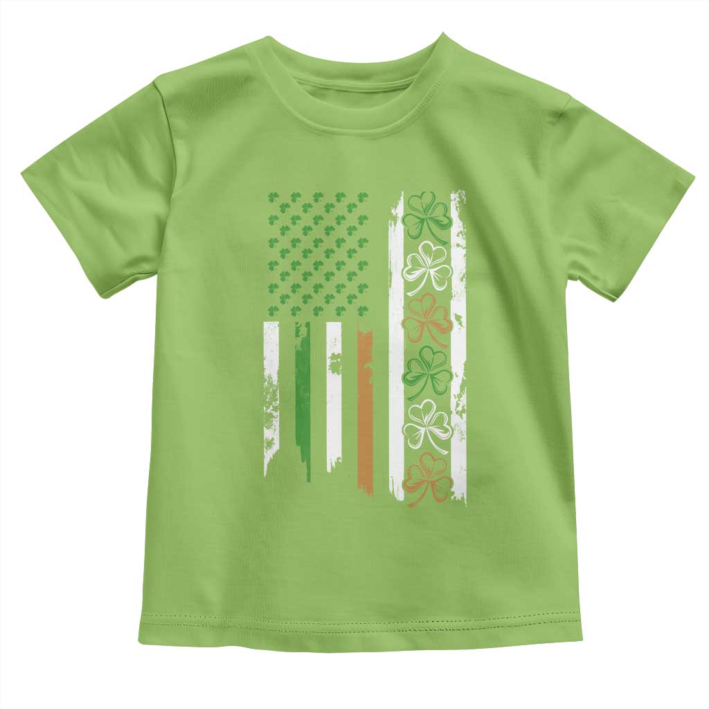 Funny Irish American Vintage Shamrock Flag Toddler T Shirt TS11 Lime Print Your Wear
