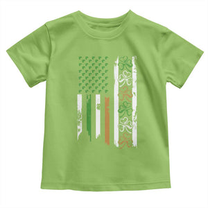 Funny Irish American Vintage Shamrock Flag Toddler T Shirt TS11 Lime Print Your Wear