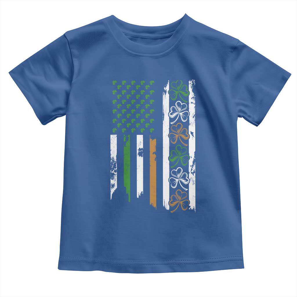 Funny Irish American Vintage Shamrock Flag Toddler T Shirt TS11 Royal Blue Print Your Wear