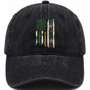 Funny Irish American Vintage Shamrock Flag Washed Cotton Baseball Cap TS11 Print Your Wear