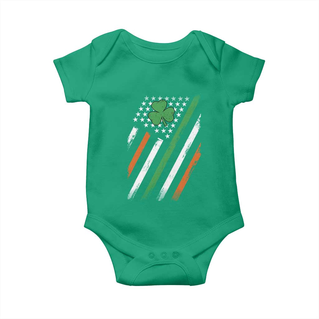 Funny Irish American Flag Shamrock Baby Onesie TS11 Irish Green Print Your Wear