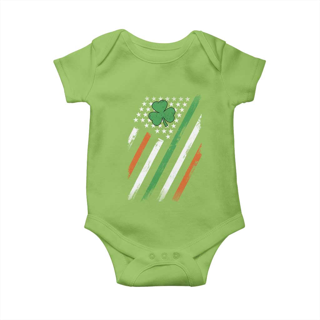 Funny Irish American Flag Shamrock Baby Onesie TS11 Lime Print Your Wear