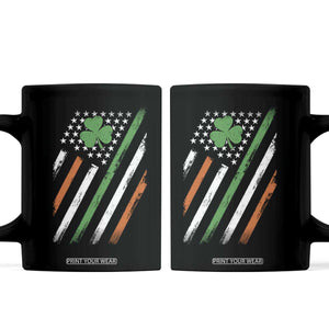 Funny Irish American Flag Shamrock Coffee Mug TS11 Black Print Your Wear