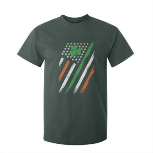 Funny Irish American Flag Shamrock T Shirt For Kid TS11 Dark Forest Green Print Your Wear