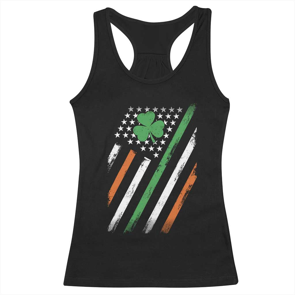 Funny Irish American Flag Shamrock Racerback Tank Top TS11 Black Print Your Wear