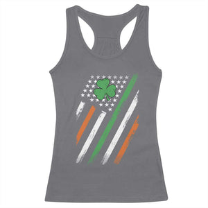 Funny Irish American Flag Shamrock Racerback Tank Top TS11 Charcoal Print Your Wear
