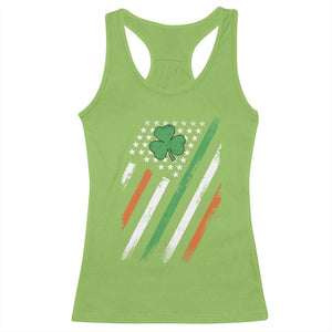 Funny Irish American Flag Shamrock Racerback Tank Top TS11 Lime Print Your Wear