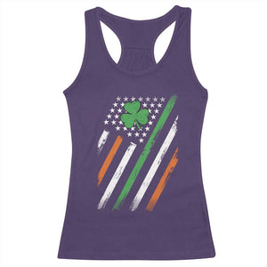 Funny Irish American Flag Shamrock Racerback Tank Top TS11 Purple Print Your Wear