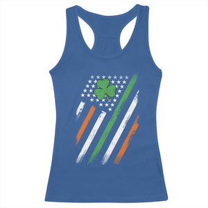 Funny Irish American Flag Shamrock Racerback Tank Top TS11 Royal Blue Print Your Wear