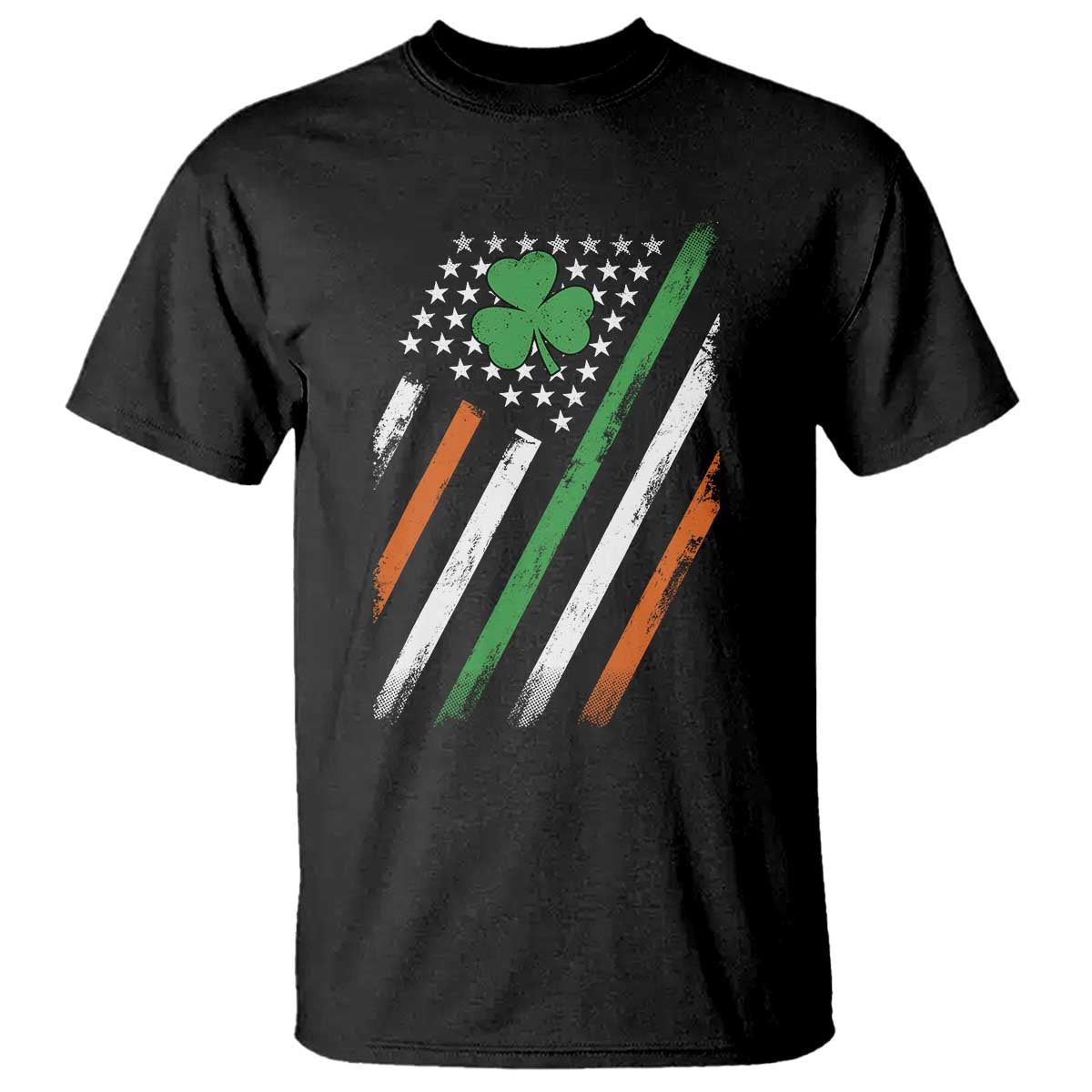 Funny Irish American Flag Shamrock T Shirt TS11 Black Print Your Wear