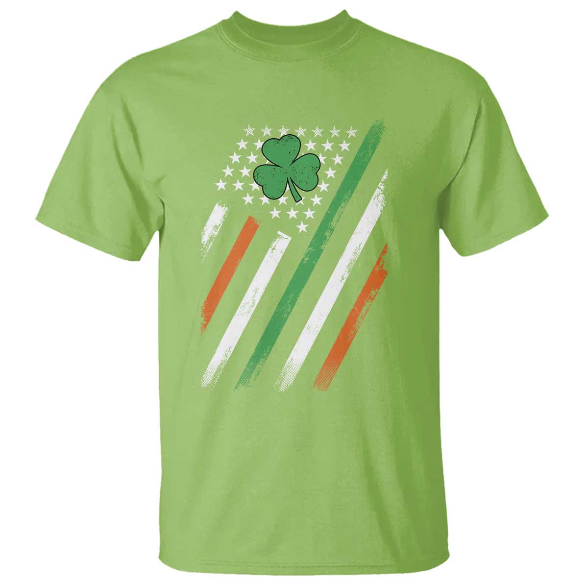 Funny Irish American Flag Shamrock T Shirt TS11 Lime Print Your Wear