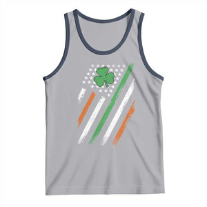 Funny Irish American Flag Shamrock Tank Top TS11 Athletic Heather Navy Print Your Wear