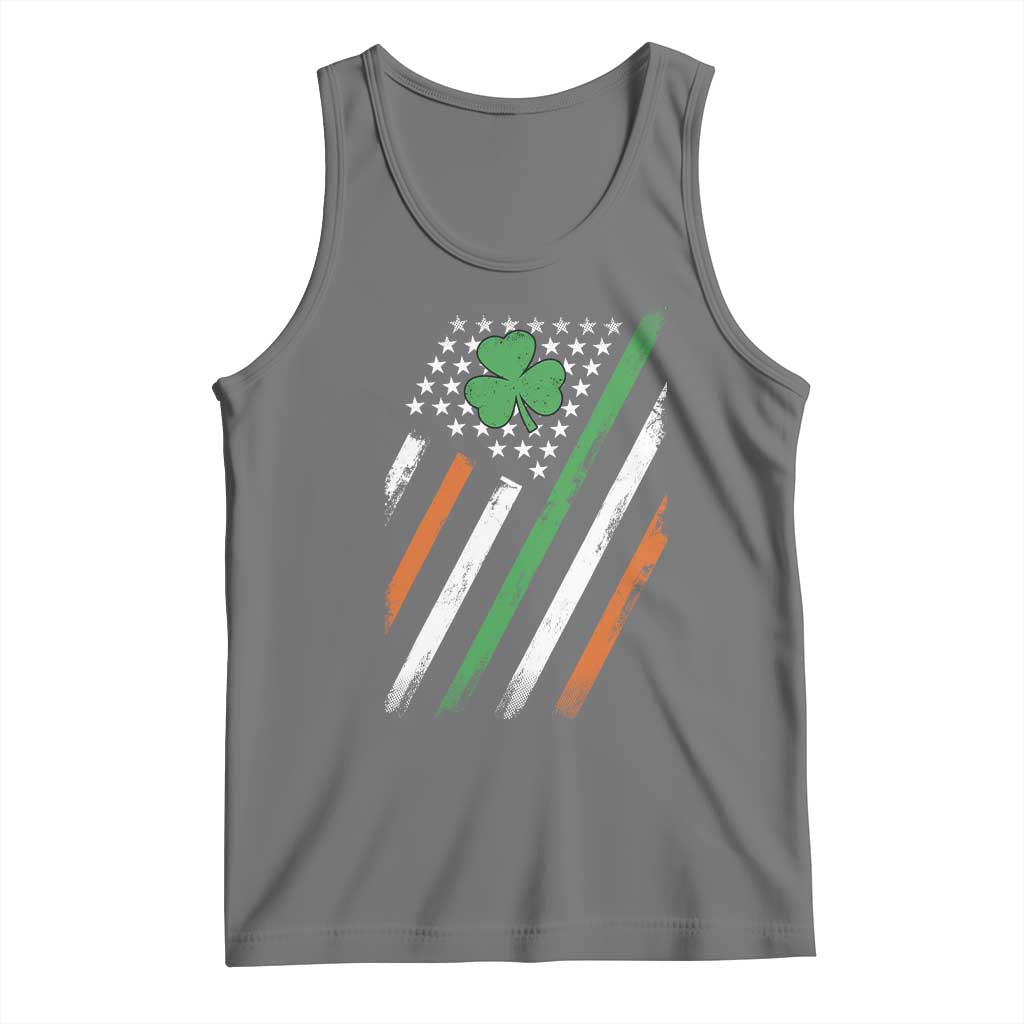 Funny Irish American Flag Shamrock Tank Top TS11 Black Heather Print Your Wear