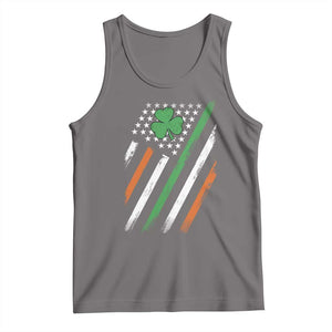 Funny Irish American Flag Shamrock Tank Top TS11 Deep Heather Print Your Wear