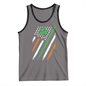 Funny Irish American Flag Shamrock Tank Top TS11 Deep Heather Black Print Your Wear