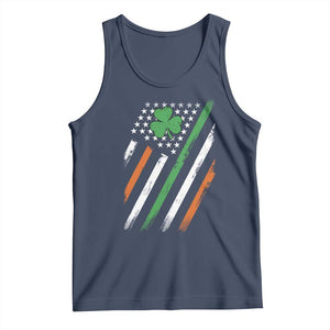 Funny Irish American Flag Shamrock Tank Top TS11 Navy Print Your Wear