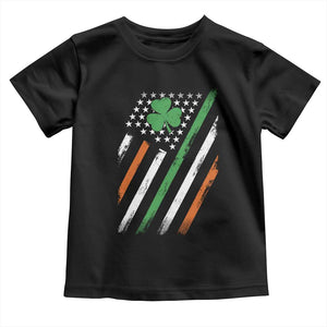 Funny Irish American Flag Shamrock Toddler T Shirt TS11 Black Print Your Wear
