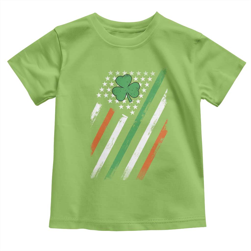 Funny Irish American Flag Shamrock Toddler T Shirt TS11 Lime Print Your Wear