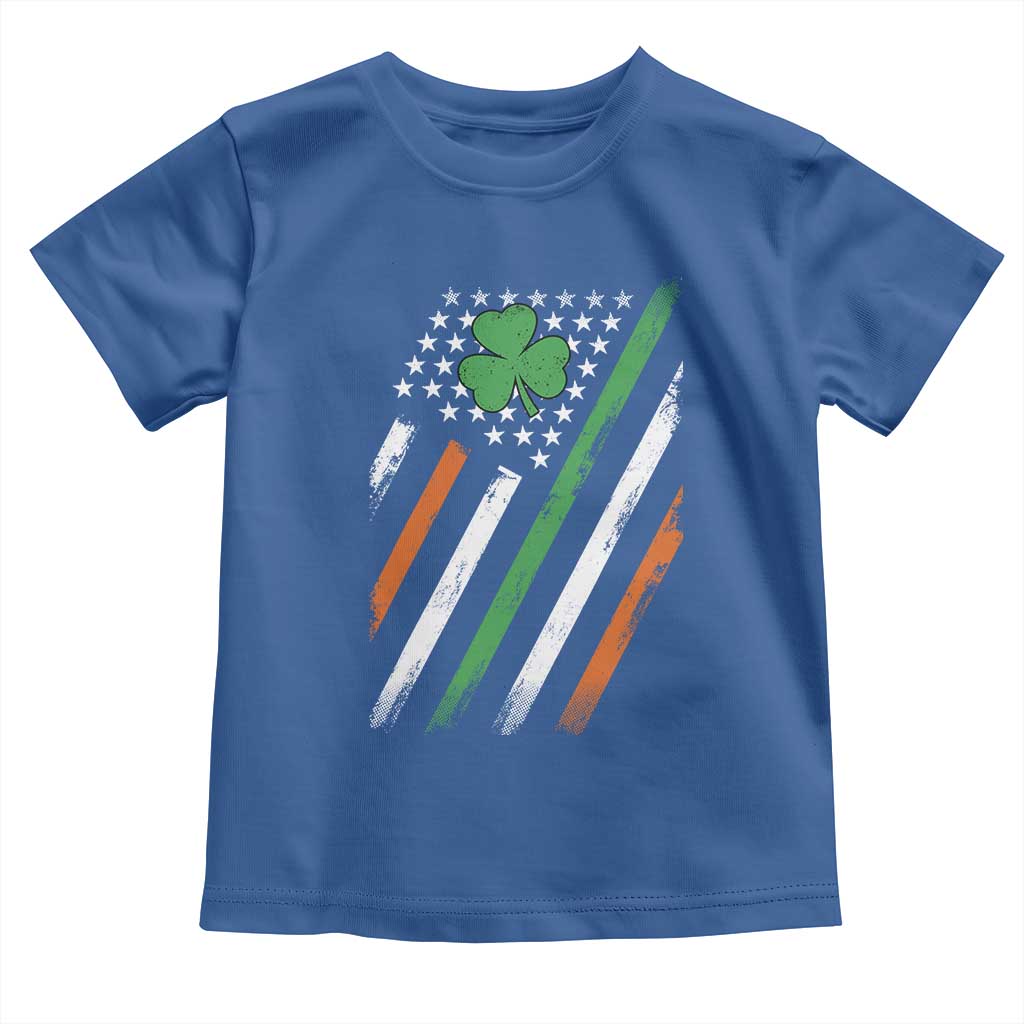 Funny Irish American Flag Shamrock Toddler T Shirt TS11 Royal Blue Print Your Wear
