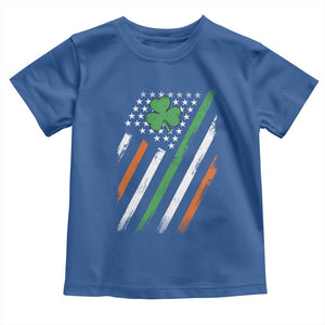 Funny Irish American Flag Shamrock Toddler T Shirt TS11 Royal Blue Print Your Wear