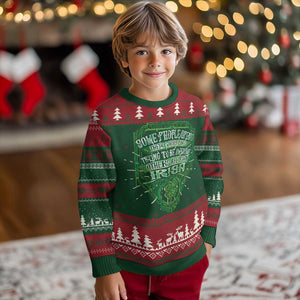 Funny Irish Pride Knit Sweatshirt Some People Spend Their Whole Lives Trying To Be Awesome Others Are Born Irish TS11 Christmas Print Your Wear