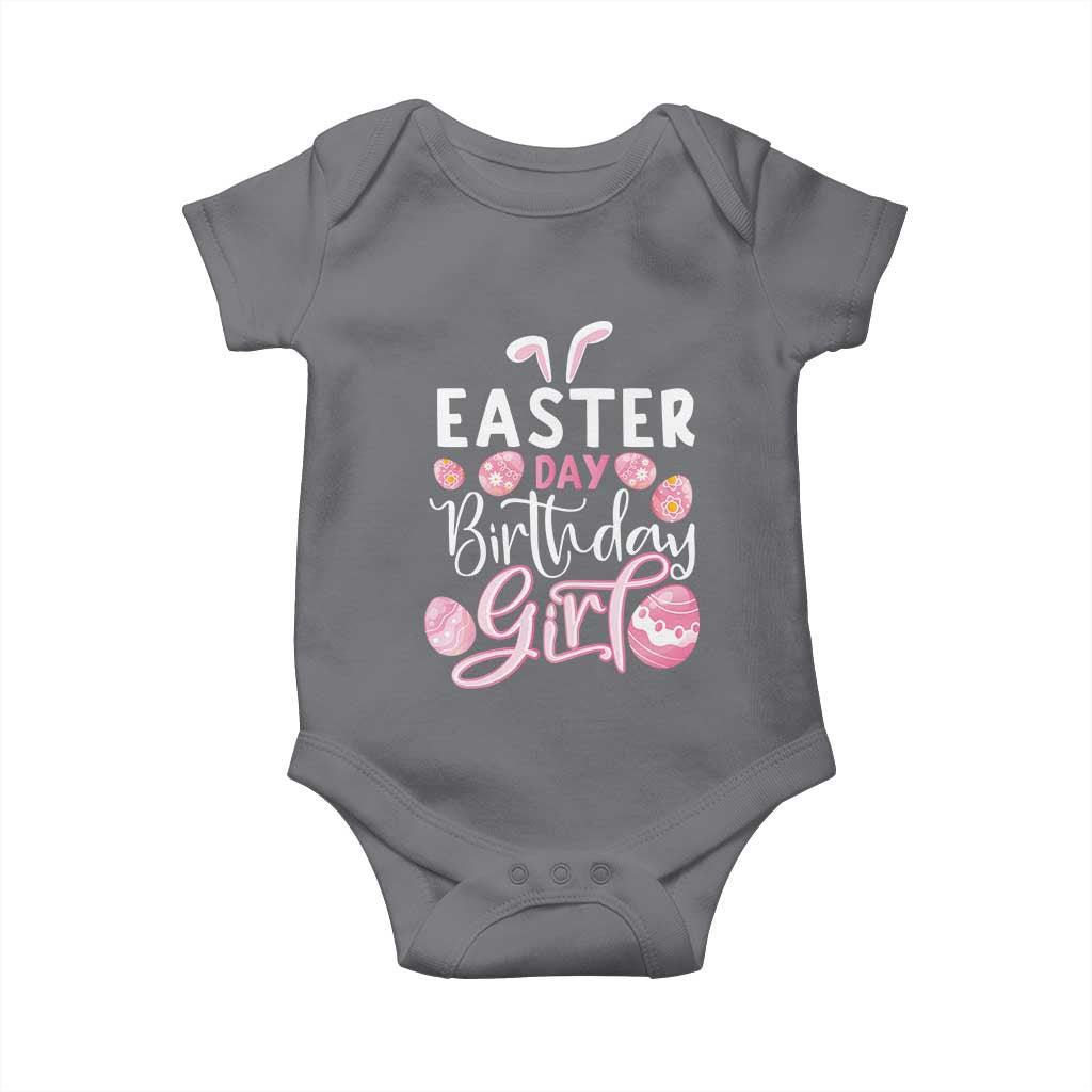 Funny Easter Day Birthday Girl Baby Onesie Born On Easter Day Eggs TS11 Charcoal Print Your Wear