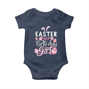 Funny Easter Day Birthday Girl Baby Onesie Born On Easter Day Eggs TS11 Navy Print Your Wear