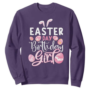 Funny Easter Day Birthday Girl Sweatshirt Born On Easter Day Eggs TS11 Purple Print Your Wear