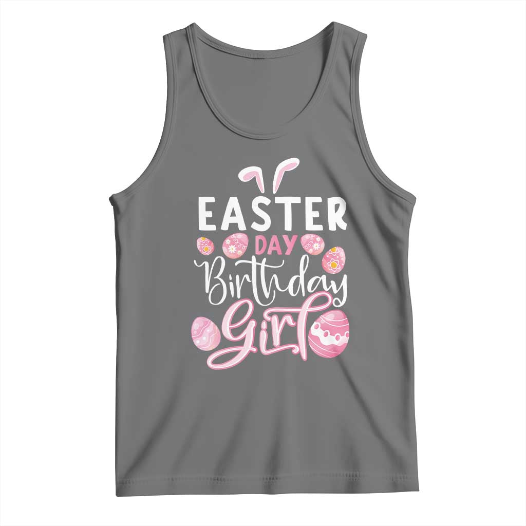 Funny Easter Day Birthday Girl Tank Top Born On Easter Day Eggs TS11 Black Heather Print Your Wear