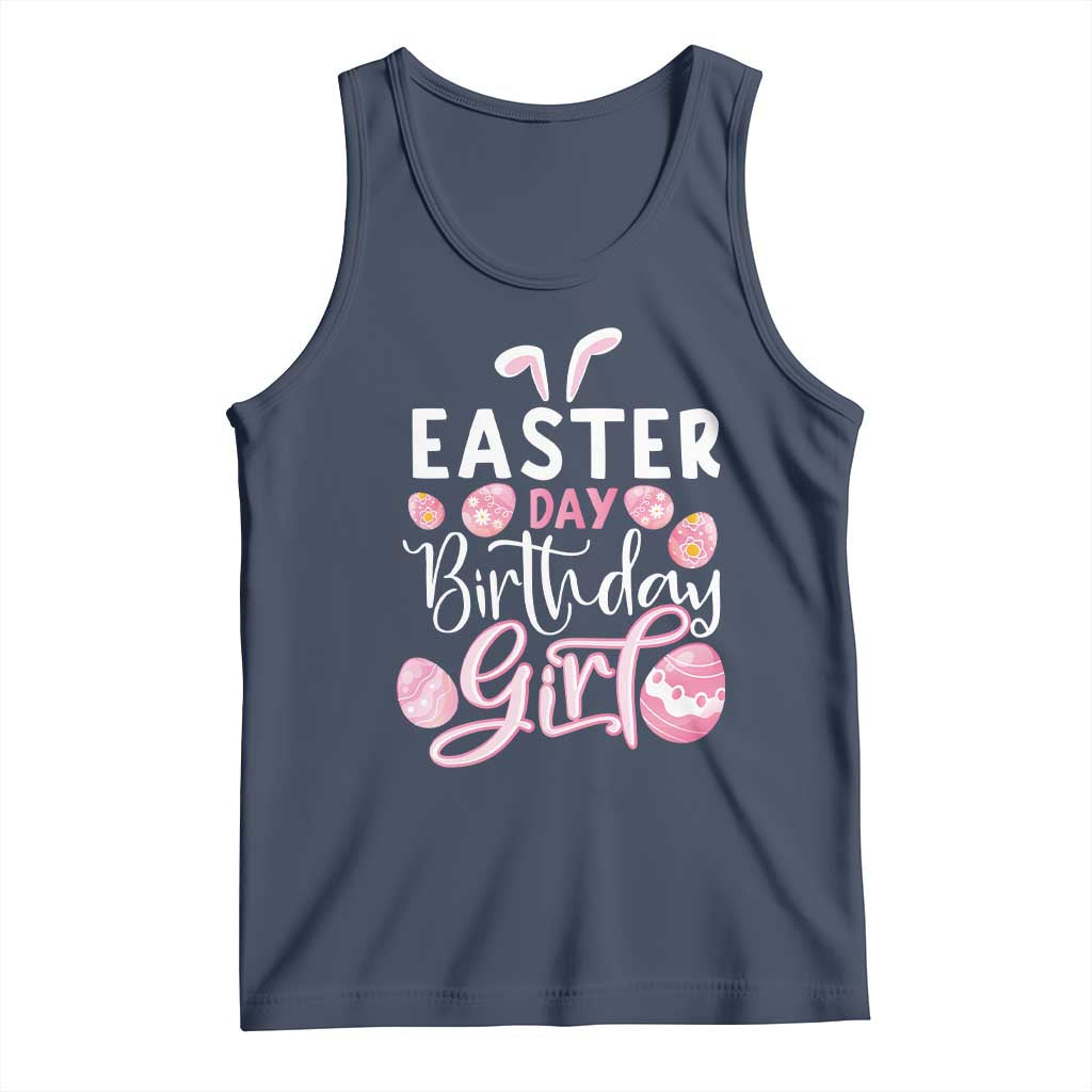 Funny Easter Day Birthday Girl Tank Top Born On Easter Day Eggs TS11 Navy Print Your Wear