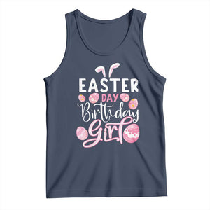 Funny Easter Day Birthday Girl Tank Top Born On Easter Day Eggs TS11 Navy Print Your Wear