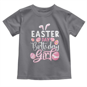 Funny Easter Day Birthday Girl Toddler T Shirt Born On Easter Day Eggs TS11 Charcoal Print Your Wear
