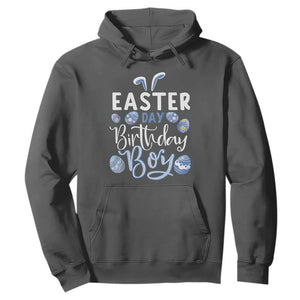 Funny Easter Day Birthday Boy Hoodie Born On Easter Day Eggs TS11 Dark Heather Print Your Wear