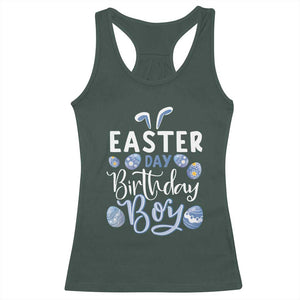 Funny Easter Day Birthday Boy Racerback Tank Top Born On Easter Day Eggs TS11 Dark Forest Green Print Your Wear