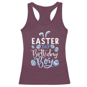 Funny Easter Day Birthday Boy Racerback Tank Top Born On Easter Day Eggs TS11 Maroon Print Your Wear