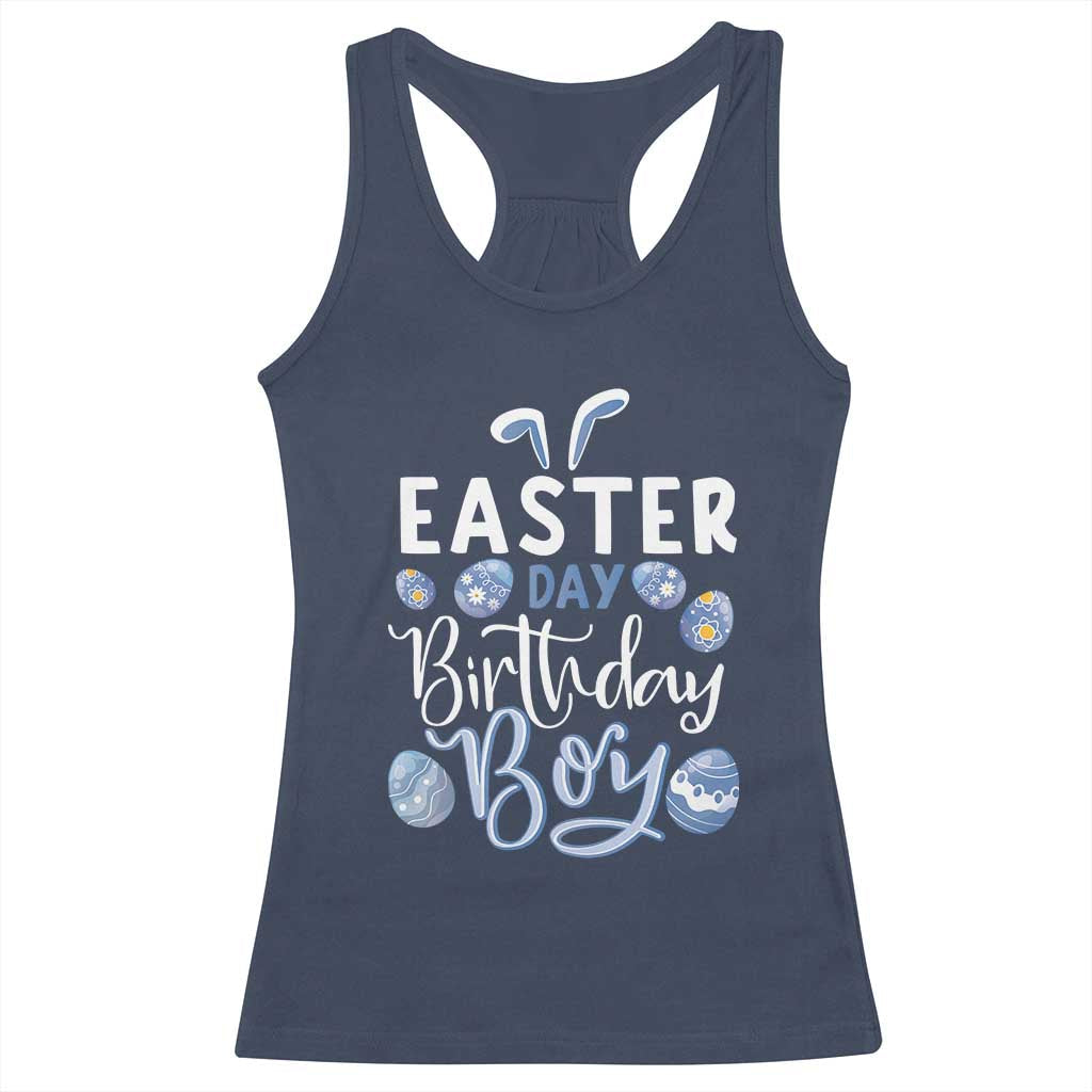 Funny Easter Day Birthday Boy Racerback Tank Top Born On Easter Day Eggs TS11 Navy Print Your Wear