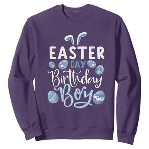 Funny Easter Day Birthday Boy Sweatshirt Born On Easter Day Eggs TS11 Purple Print Your Wear