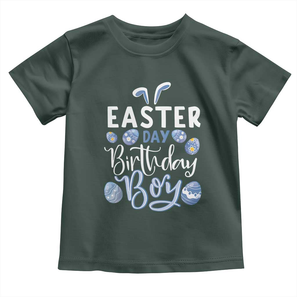 Funny Easter Day Birthday Boy Toddler T Shirt Born On Easter Day Eggs TS11 Dark Forest Green Print Your Wear