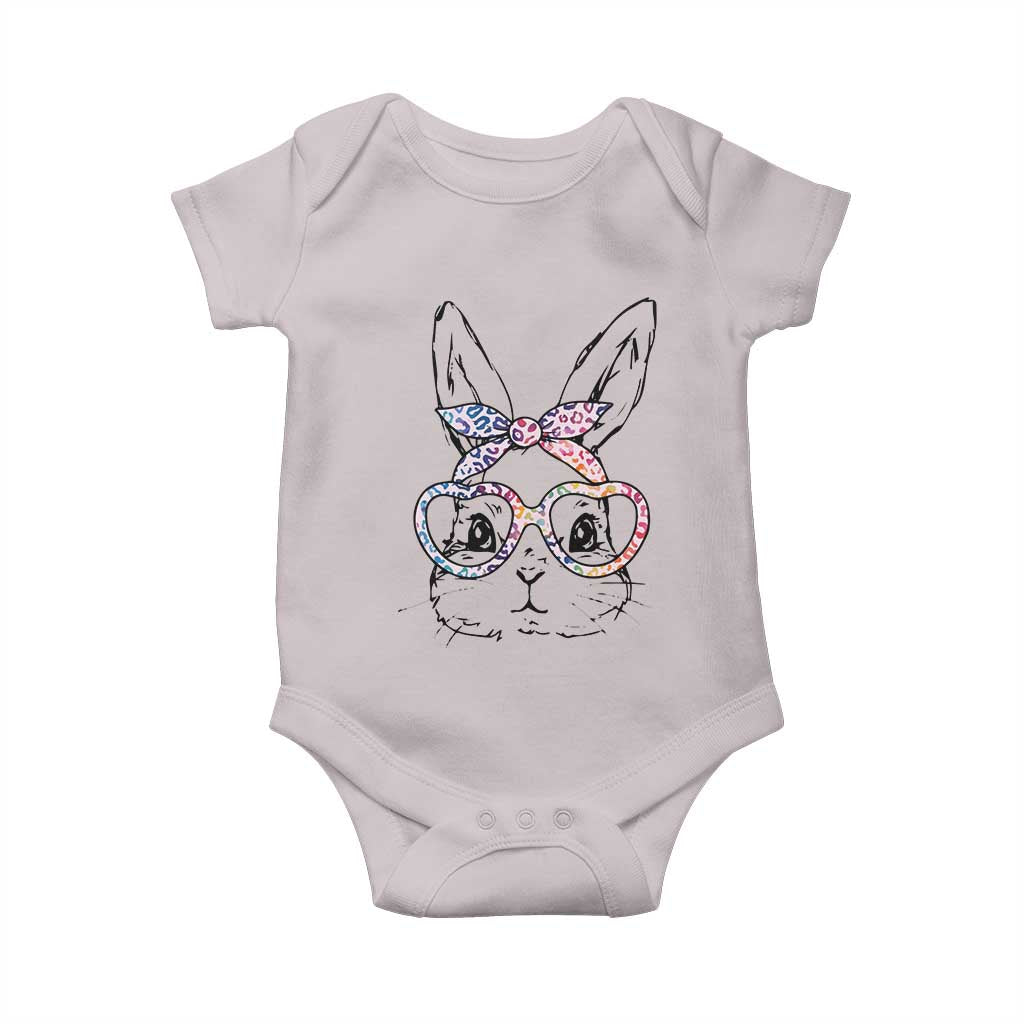 Easter Day Bunny Rabbit Face Tie Dye Glasses Baby Onesie TS11 Ice Gray Print Your Wear