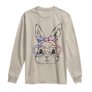 Easter Day Bunny Rabbit Face Tie Dye Glasses Long Sleeve Shirt TS11 Sand Print Your Wear