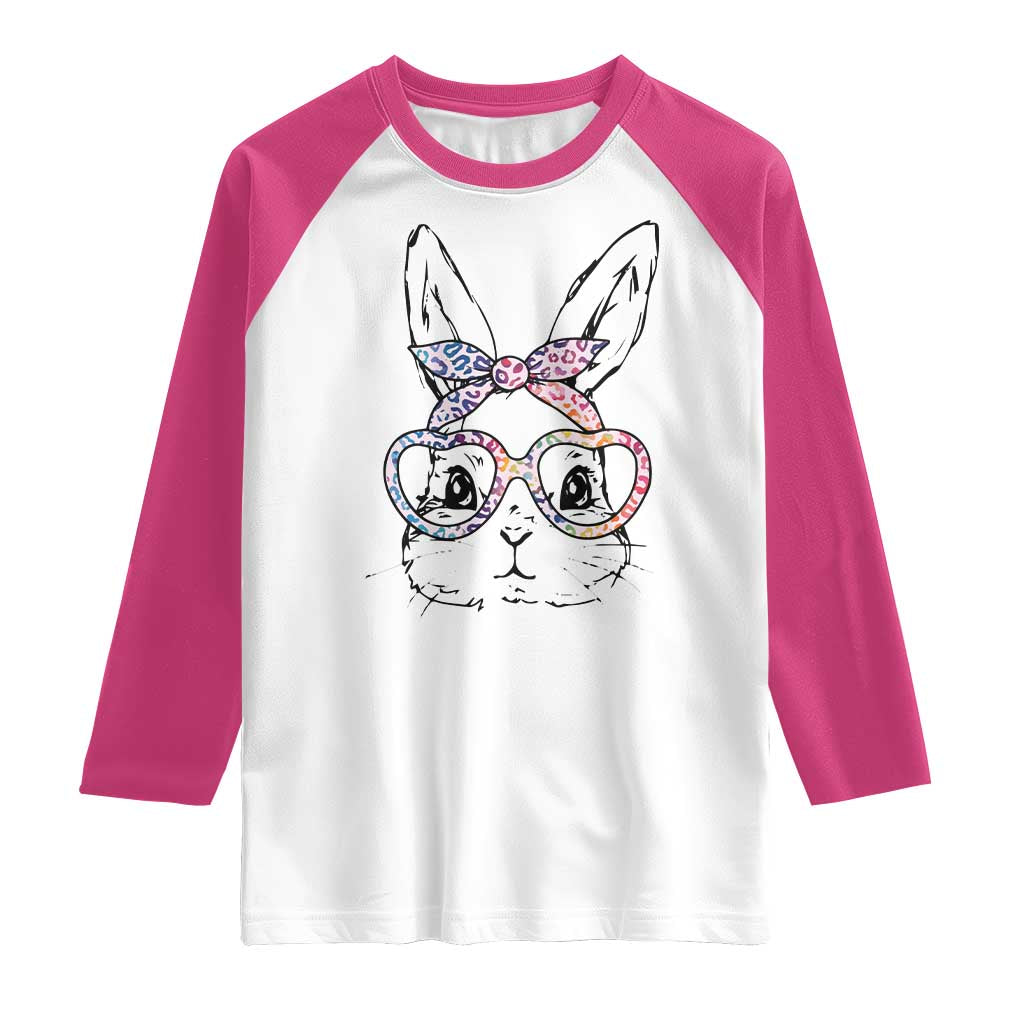 Easter Day Bunny Rabbit Face Tie Dye Glasses Raglan Shirt TS11 White Heliconia Print Your Wear