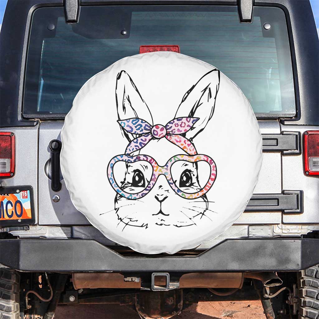Easter Day Bunny Rabbit Face Tie Dye Glasses Spare Tire Cover TS11 No hole White Print Your Wear