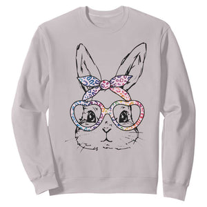 Easter Day Bunny Rabbit Face Tie Dye Glasses Sweatshirt TS11 Ice Gray Print Your Wear