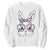 Easter Day Bunny Rabbit Face Tie Dye Glasses Sweatshirt TS11 White Print Your Wear